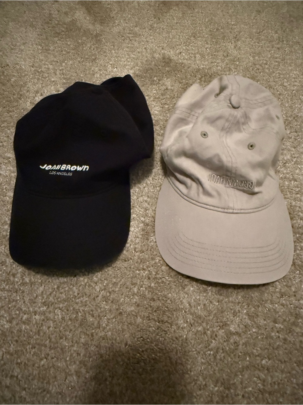 Joah Brown Black and Cream to Light Taupe Baseball Caps - Set of 2